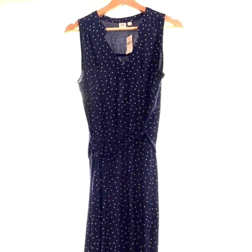 Gap : Navy Blue With White Dots : Long Dress : Size S
